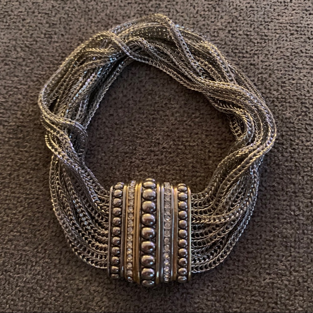 Silver & Two-Tone Chain Magnet Bracelet